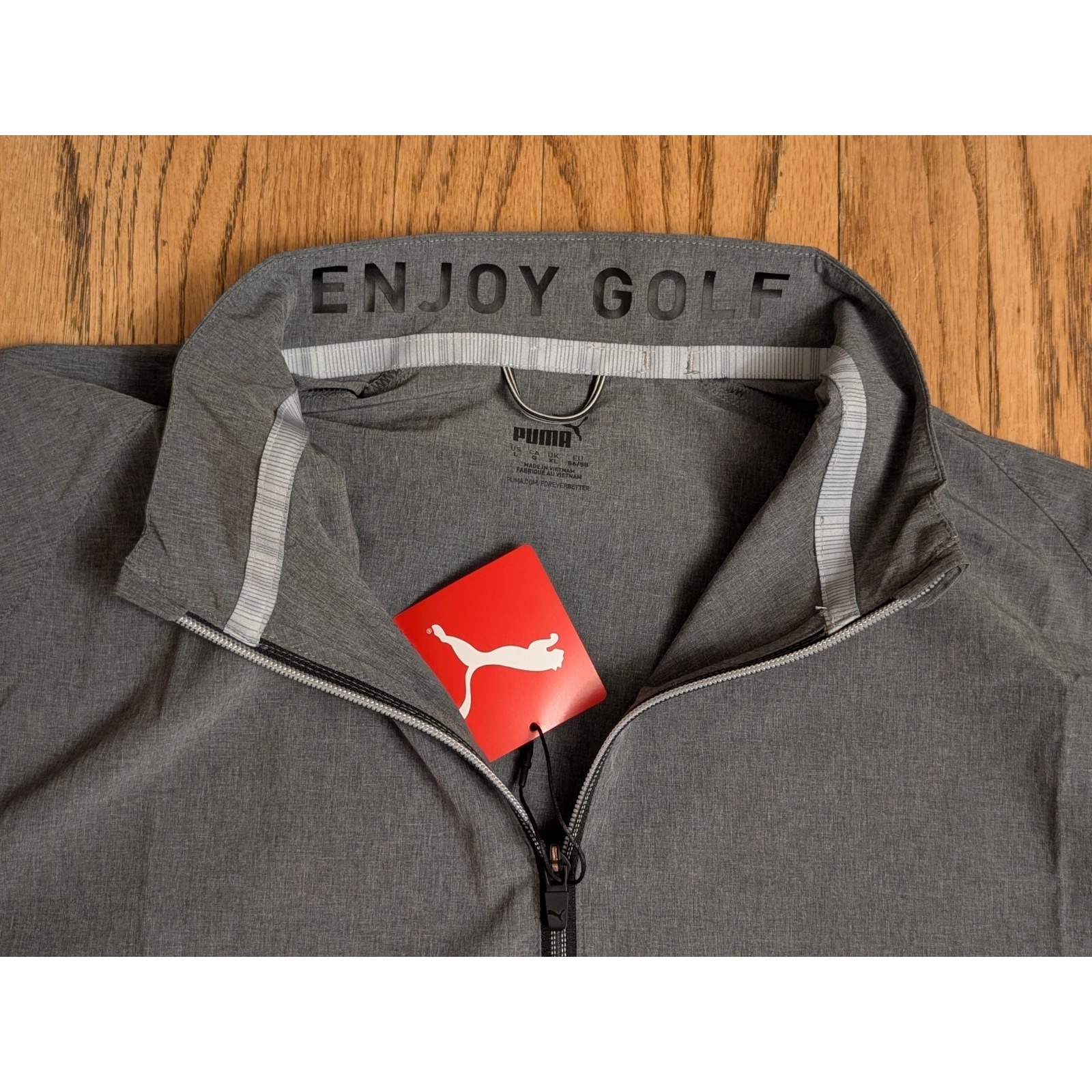 Puma Golf Coastal Woven Quarter-Zip Pullover Golf Windbreaker 538931 Mens L Gray — image 8 of 8